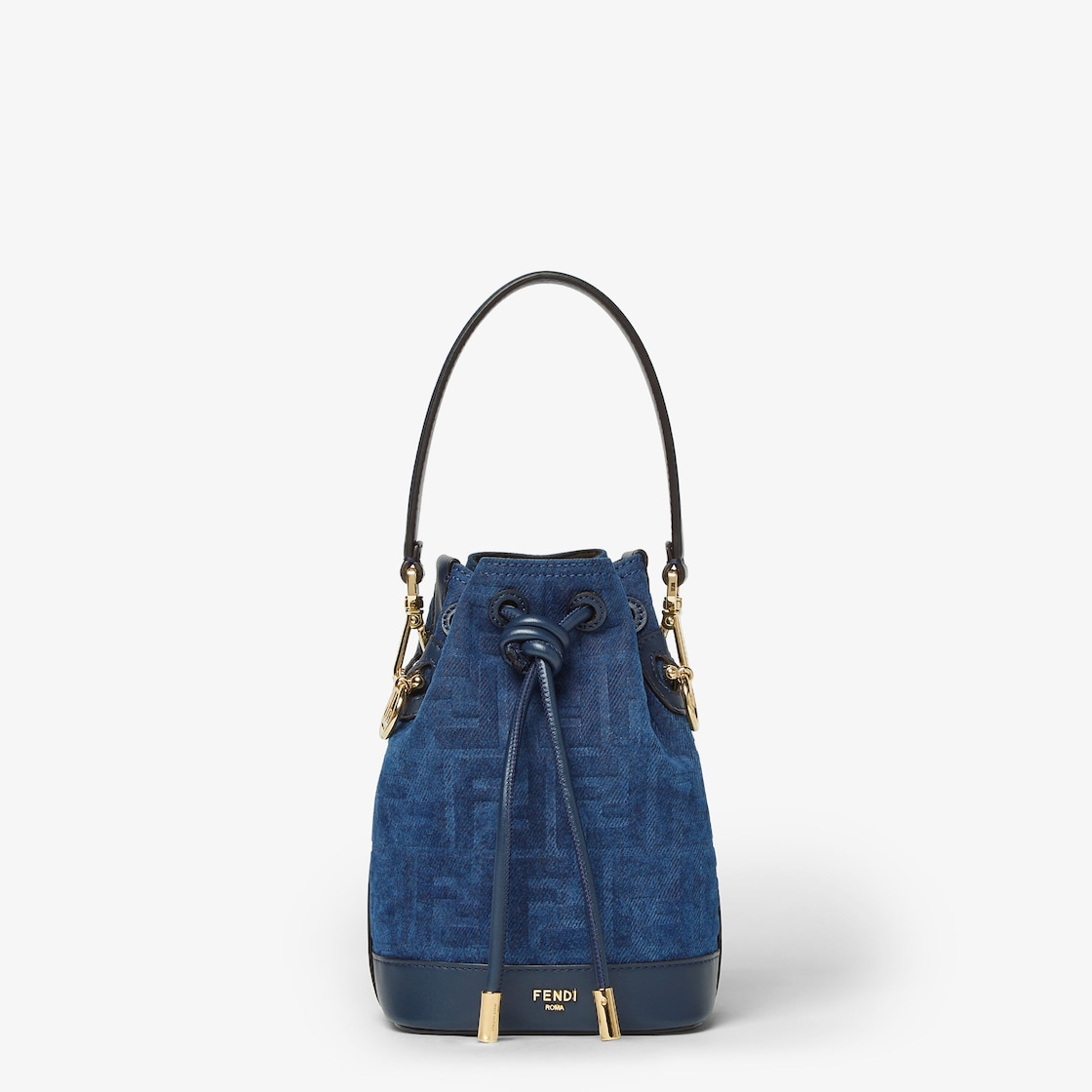FENDI Mon Tresor Blue FF denim flocked mini-bag - Image 1